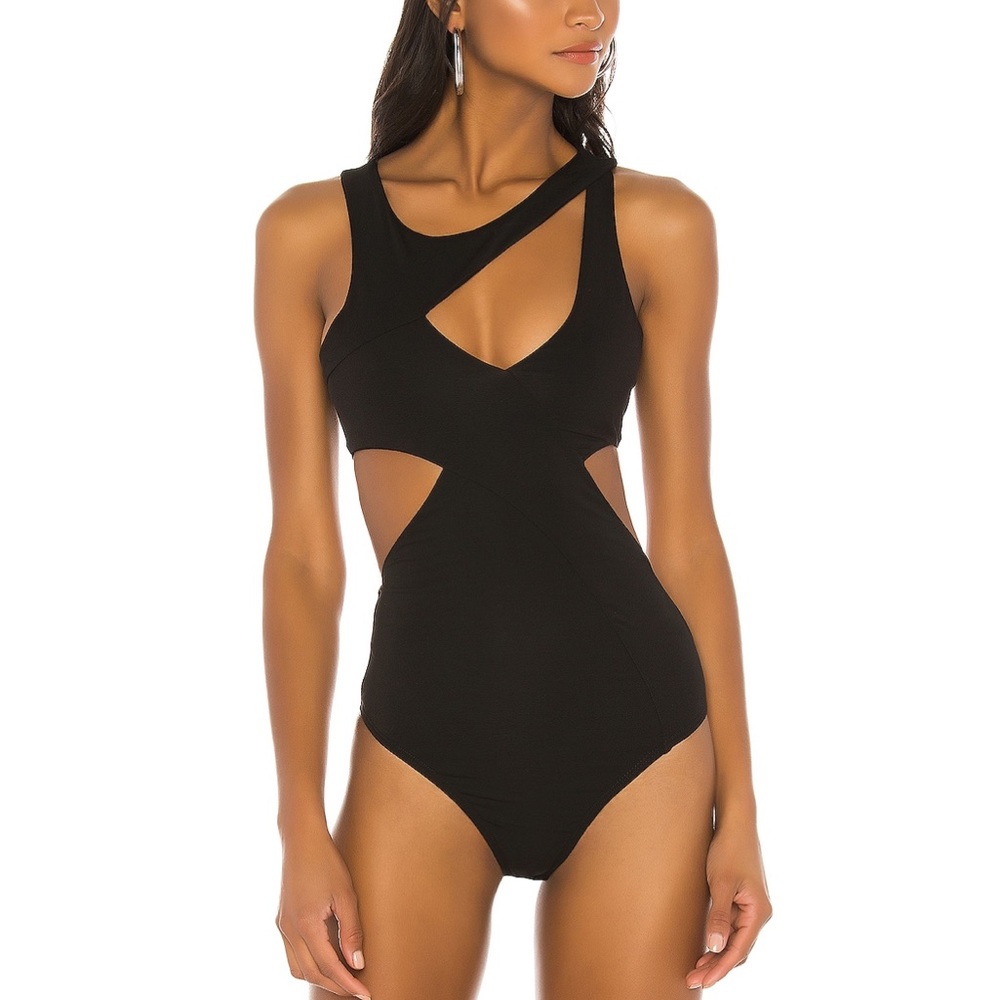 REVOLVE Superdown Dawn Cutout Bodysuit in Black